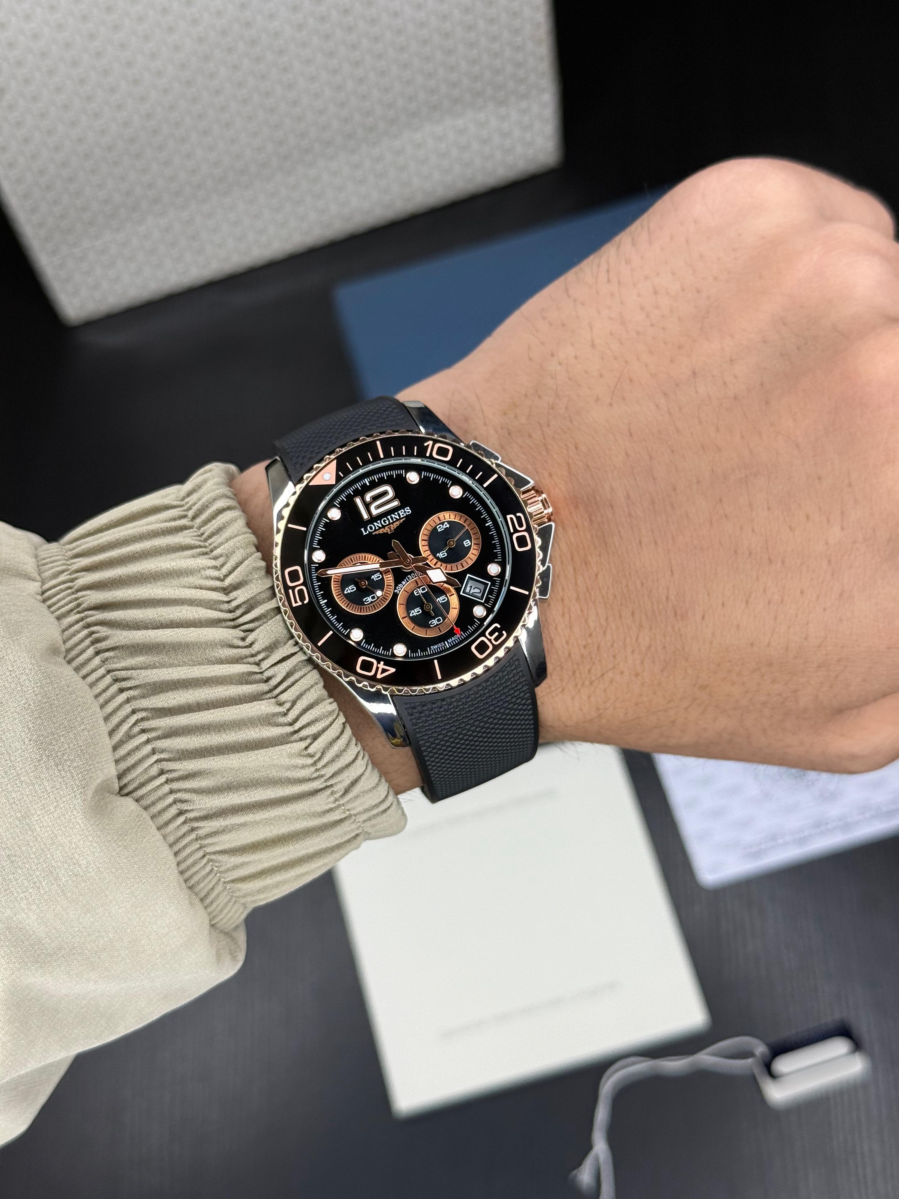 Longines HydroConquest Chronograph Black Dial Men's Watch