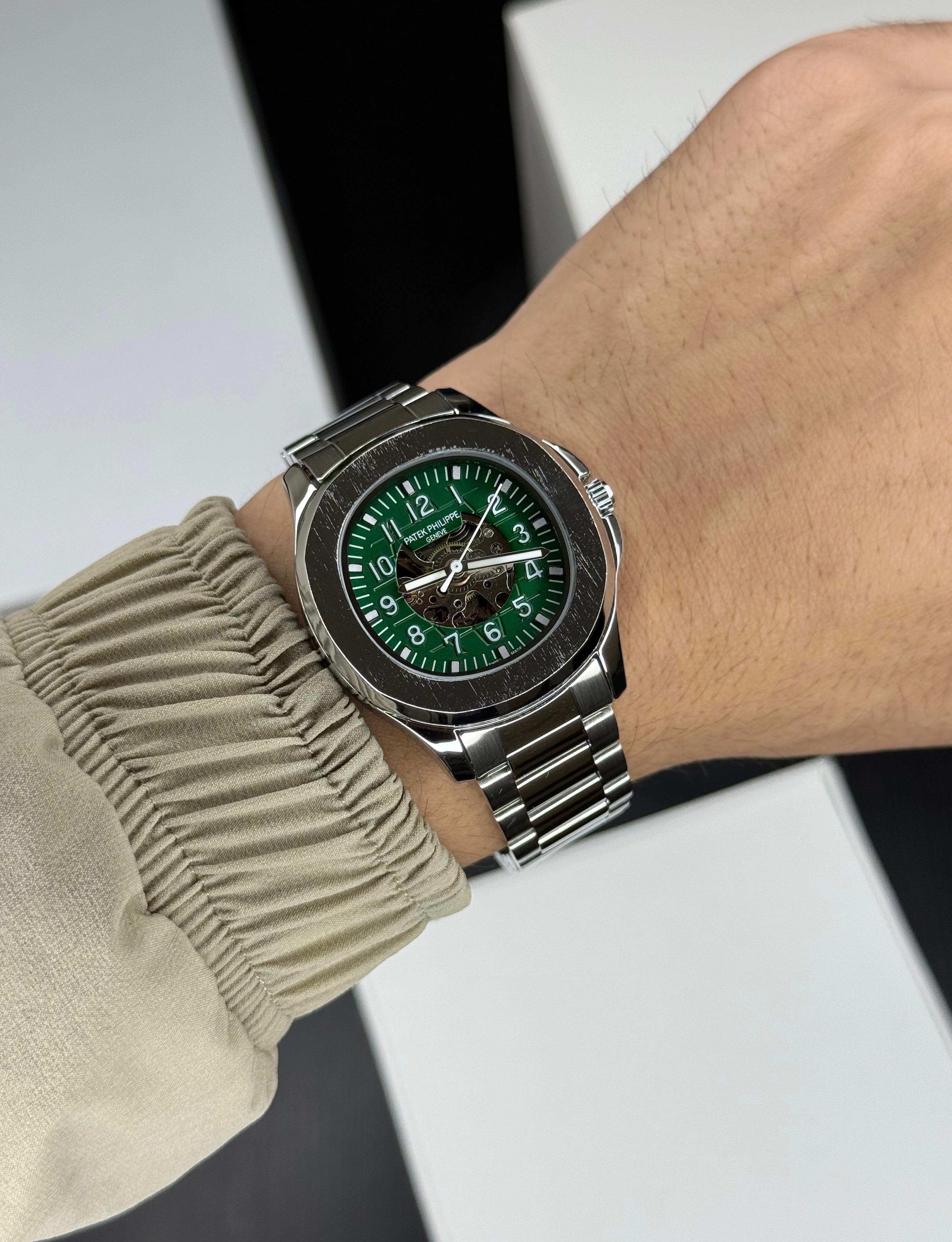 Patek philippe Mens Luxury Skeleton Automatic Mechanical Wrist Watch