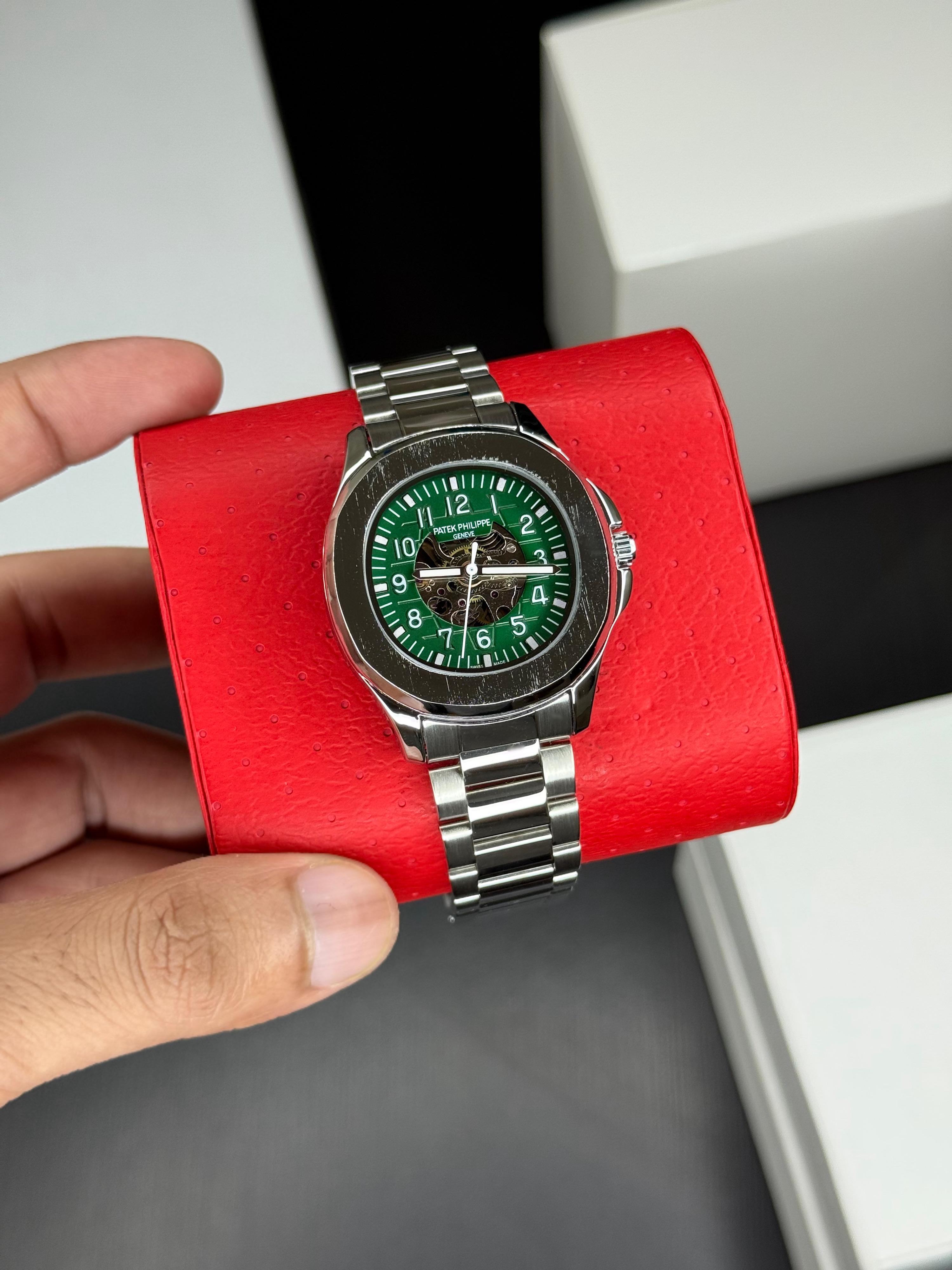 Patek philippe Mens Luxury Skeleton Automatic Mechanical Wrist Watch